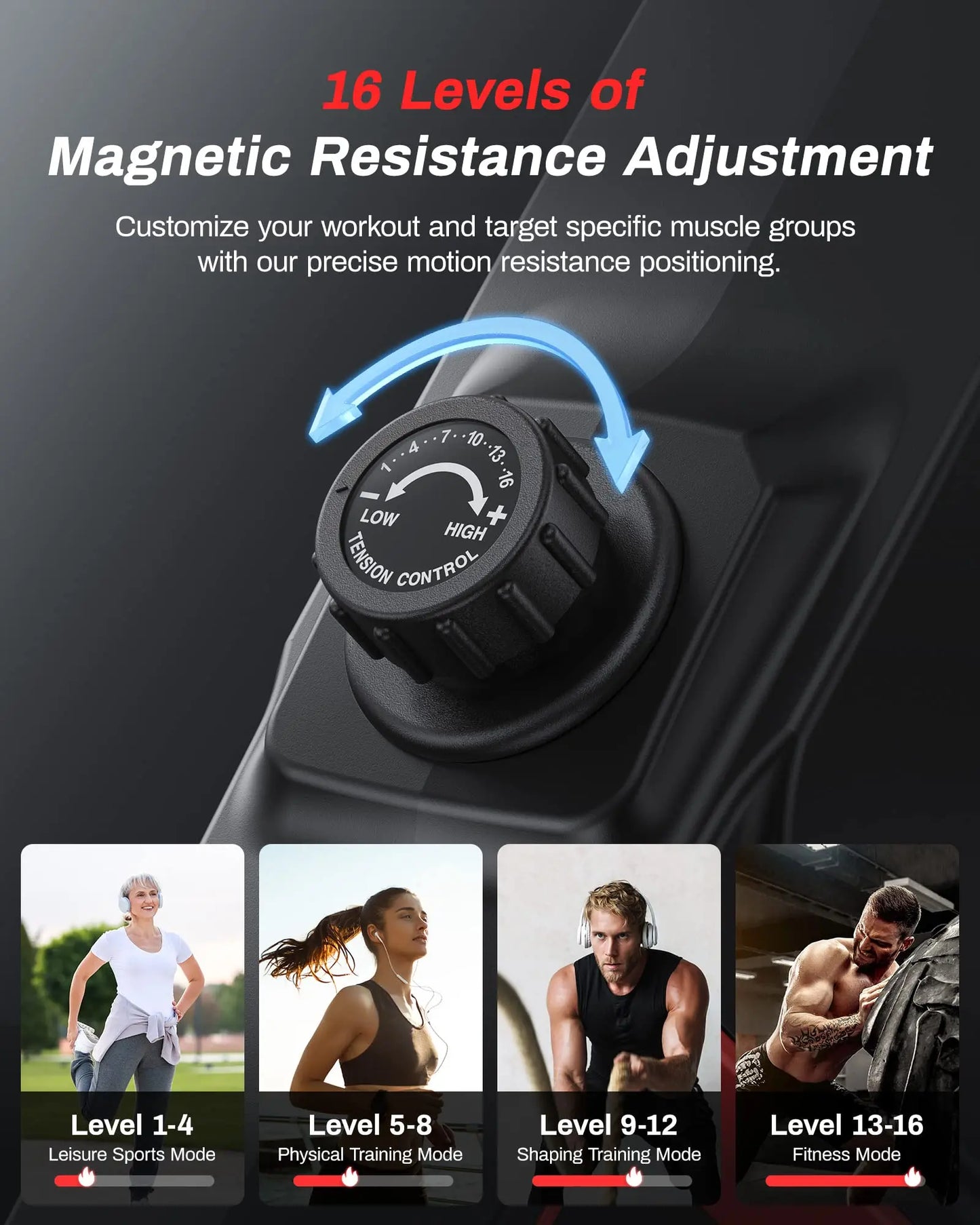 Utryup R05 Water Rower Magnetic Rowing Machine 16 Levels Quiet Resistance Foldable Compact Home Gym Fitness Equipment Black