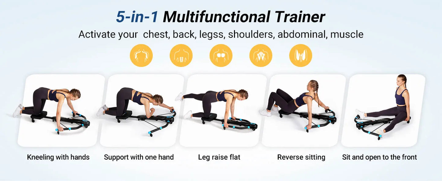 Merach Core Trainers Abdominal Exercise Machine Multifunctional Fitness Equipment for Home Gym Black Dragonfly Design