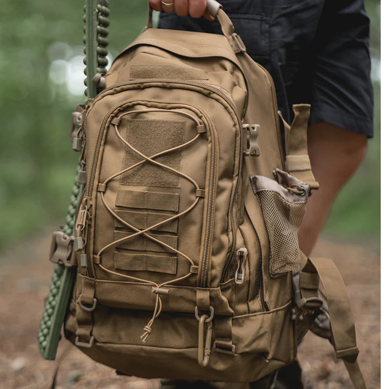 65L Outdoor Tactical Backpack for Men Large Capacity Military Hiking Bag Travel Camping Rucksack