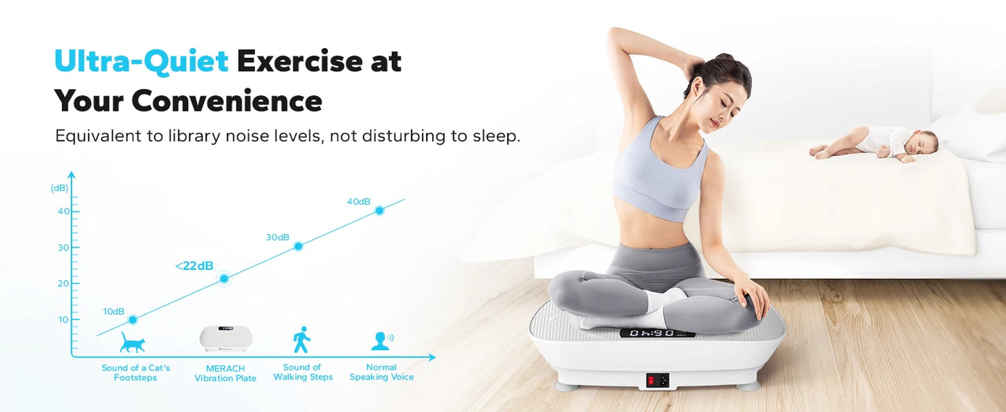Merach Whole Body Vibration Plate Exercise Machine Power Vibrate Fitness Platform for Weight Loss and Shaping Grey