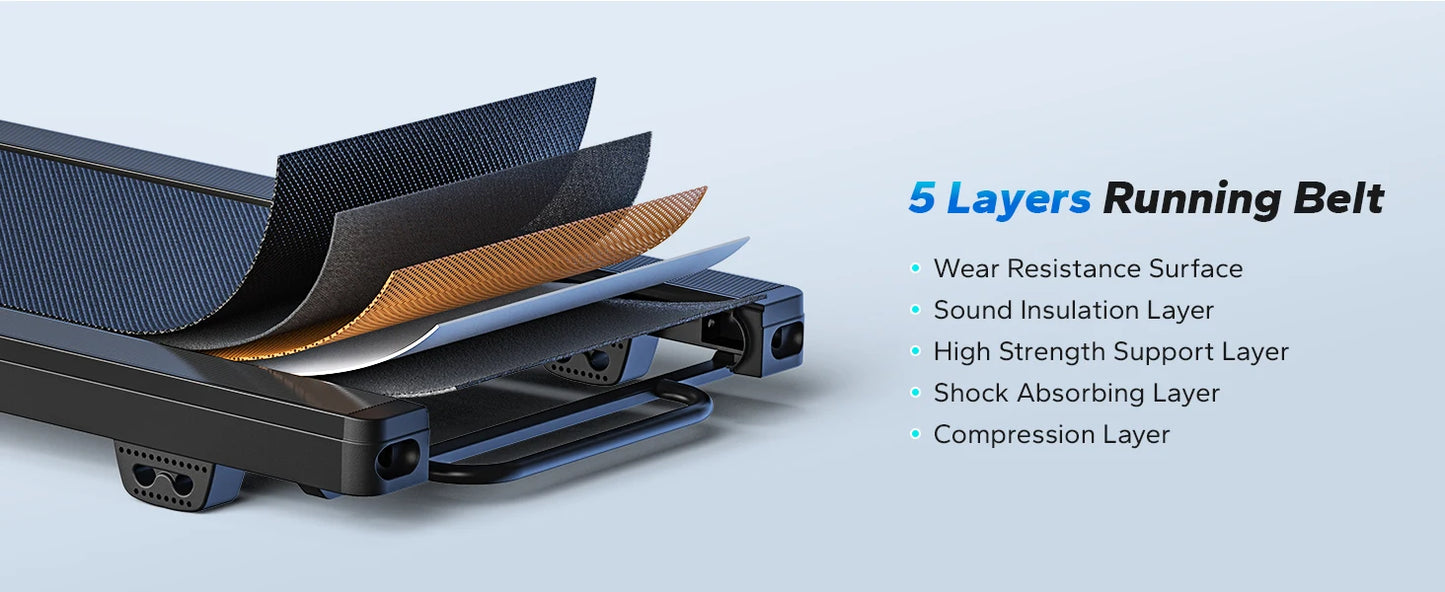 Merach Quiet Portable Walking Pad Under Desk Treadmill with Magnetic Remote Control and LED Display Home Gym Electric Treadmill Black T14