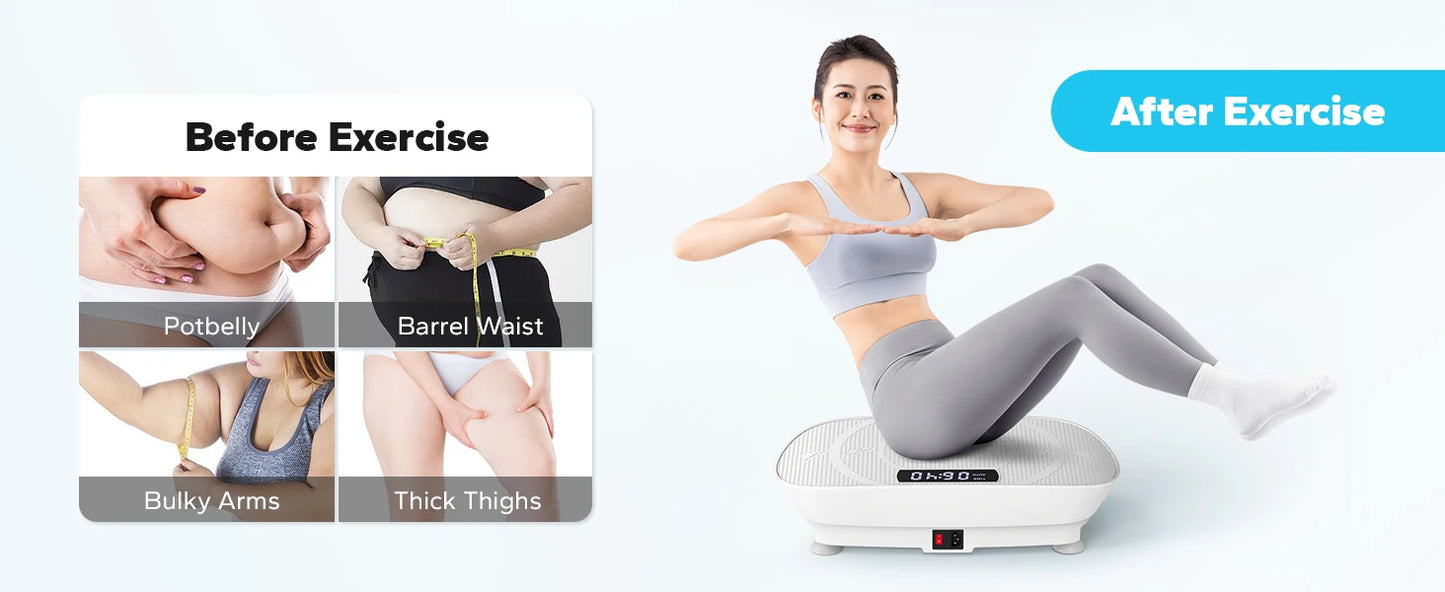 Merach Whole Body Vibration Plate Exercise Machine Power Vibrate Fitness Platform for Weight Loss and Shaping Grey