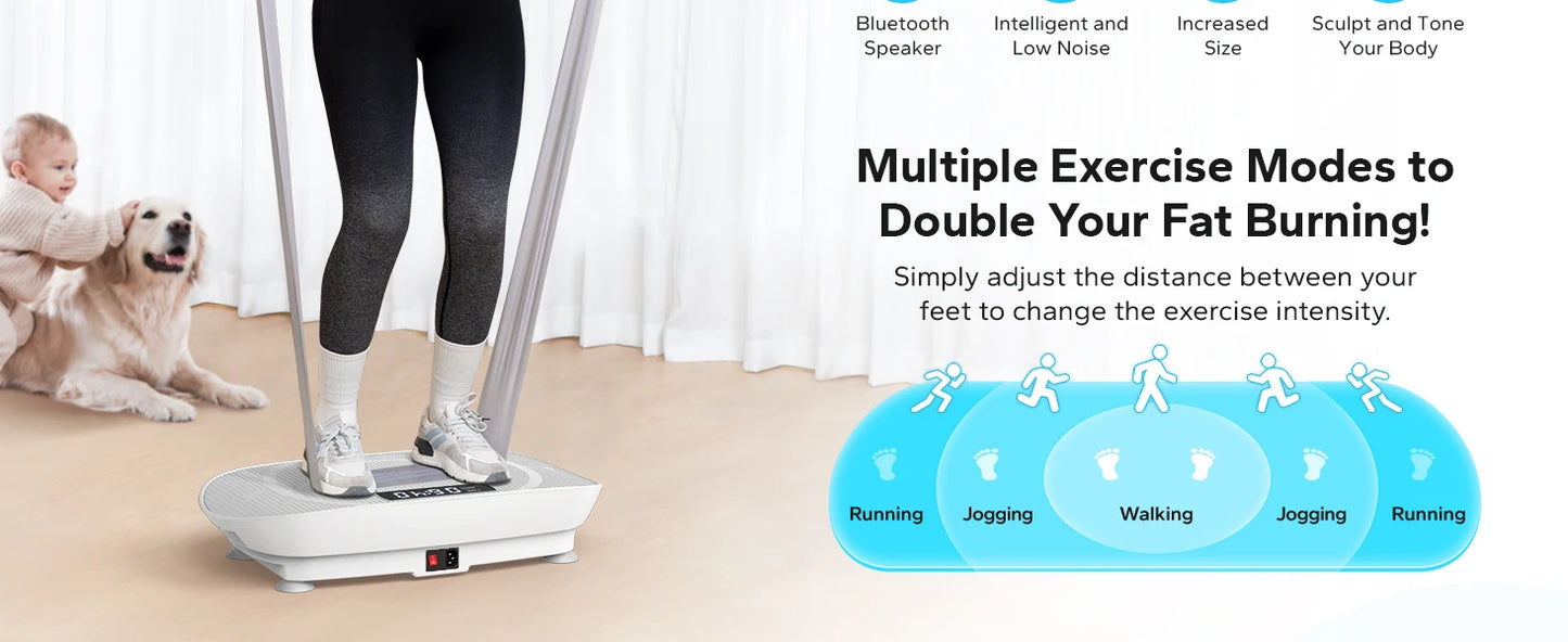 Merach Whole Body Vibration Plate Exercise Machine Power Vibrate Fitness Platform for Weight Loss and Shaping Grey