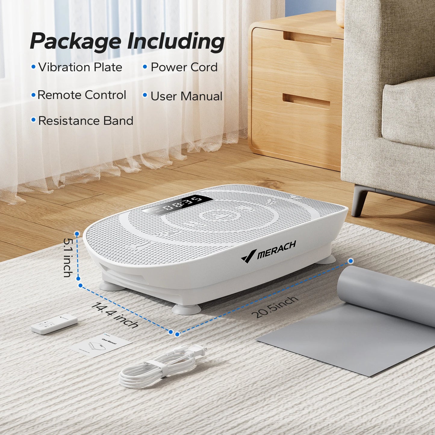 Merach Whole Body Vibration Plate Exercise Machine Power Vibrate Fitness Platform for Weight Loss and Shaping Grey