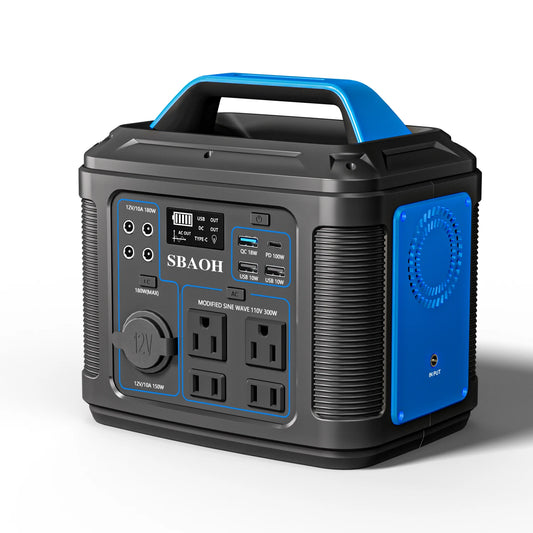 Portable Power Station 110V, 296Wh Lithium Ion Solar Generator