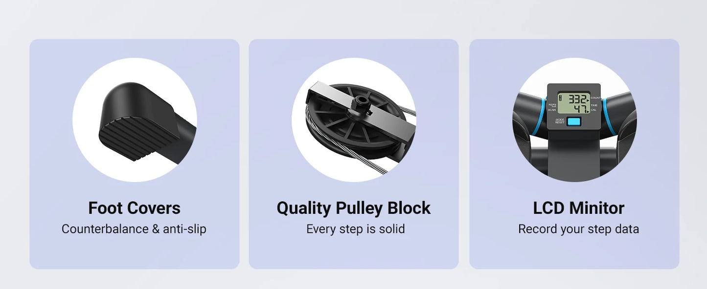 Merach Mini Stepper Black Twist Stair Stepper with Resistance Band 330 Pounds Capacity Fitness Equipment for Legs Muscles