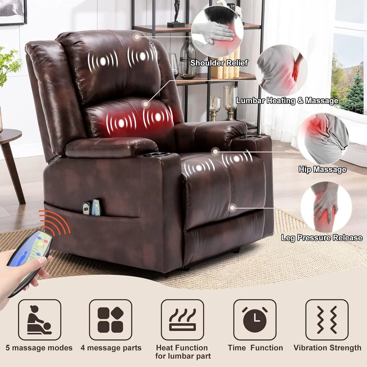 Comhoma Power Lift Recliner for Elderly with Heat Massage