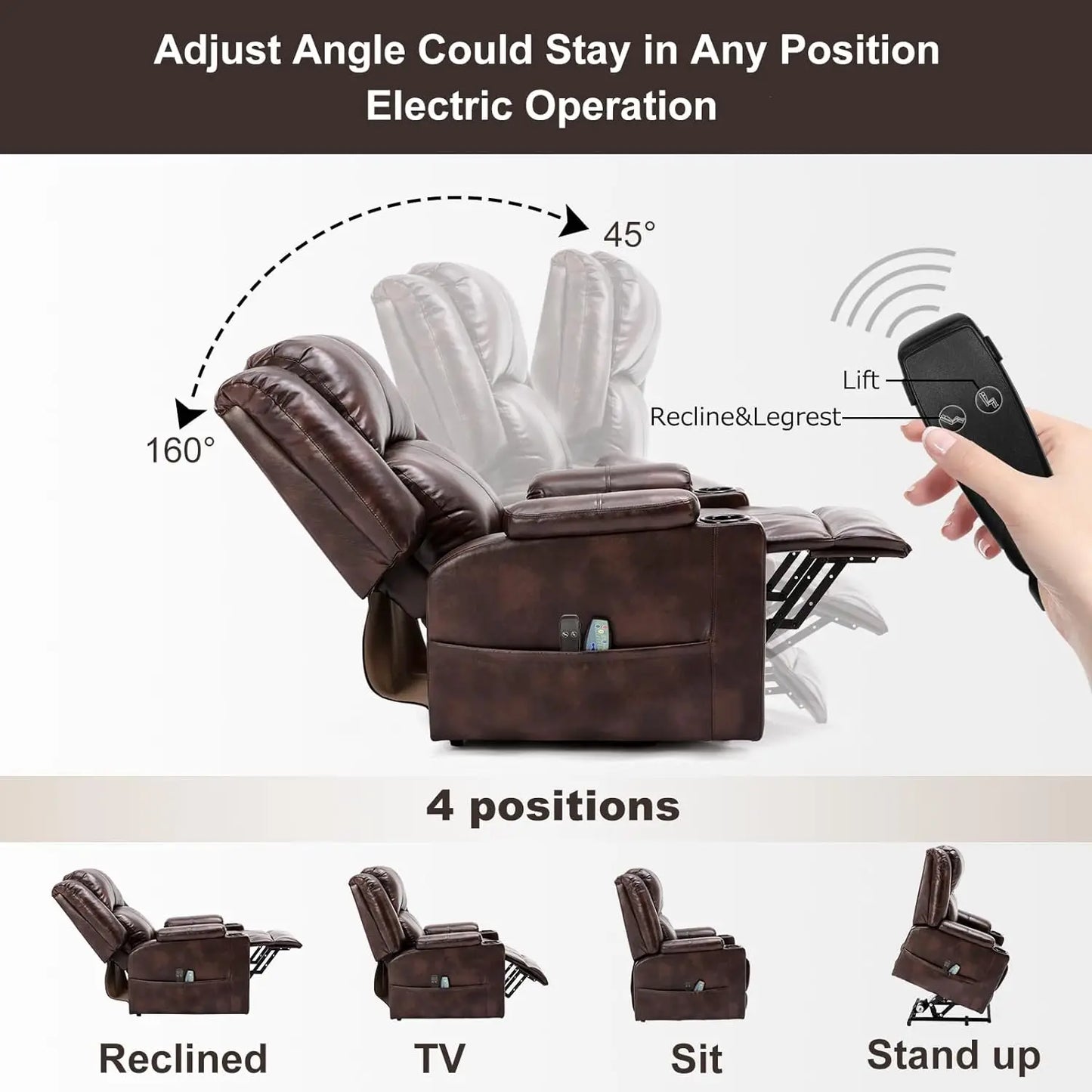 Comhoma Power Lift Recliner for Elderly with Heat Massage
