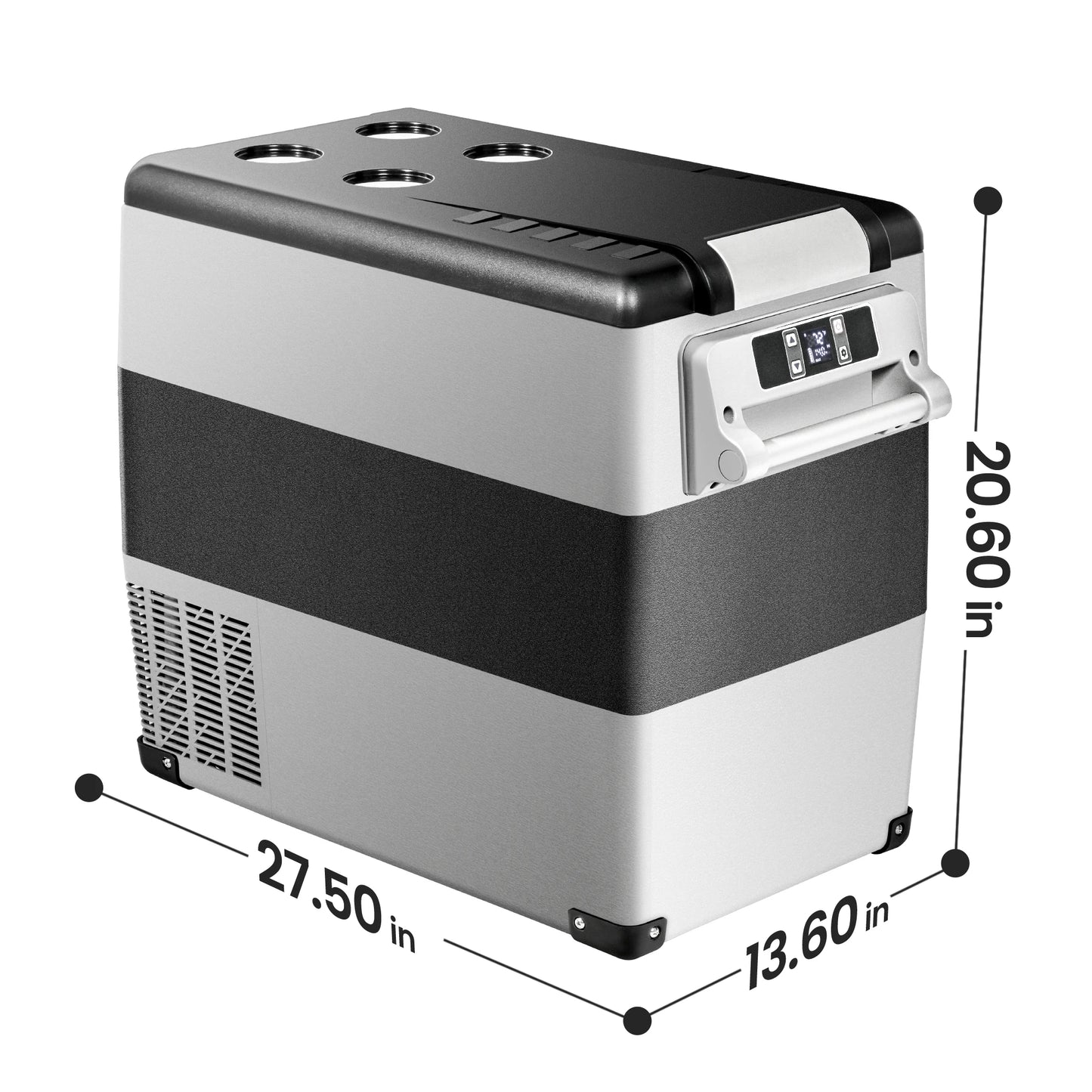 SIMZLIFE 55L Dual Zone Car Refrigerator 12/24V DC Portable Compressor Cooler Fridge Freezer for Camping Travel Truck