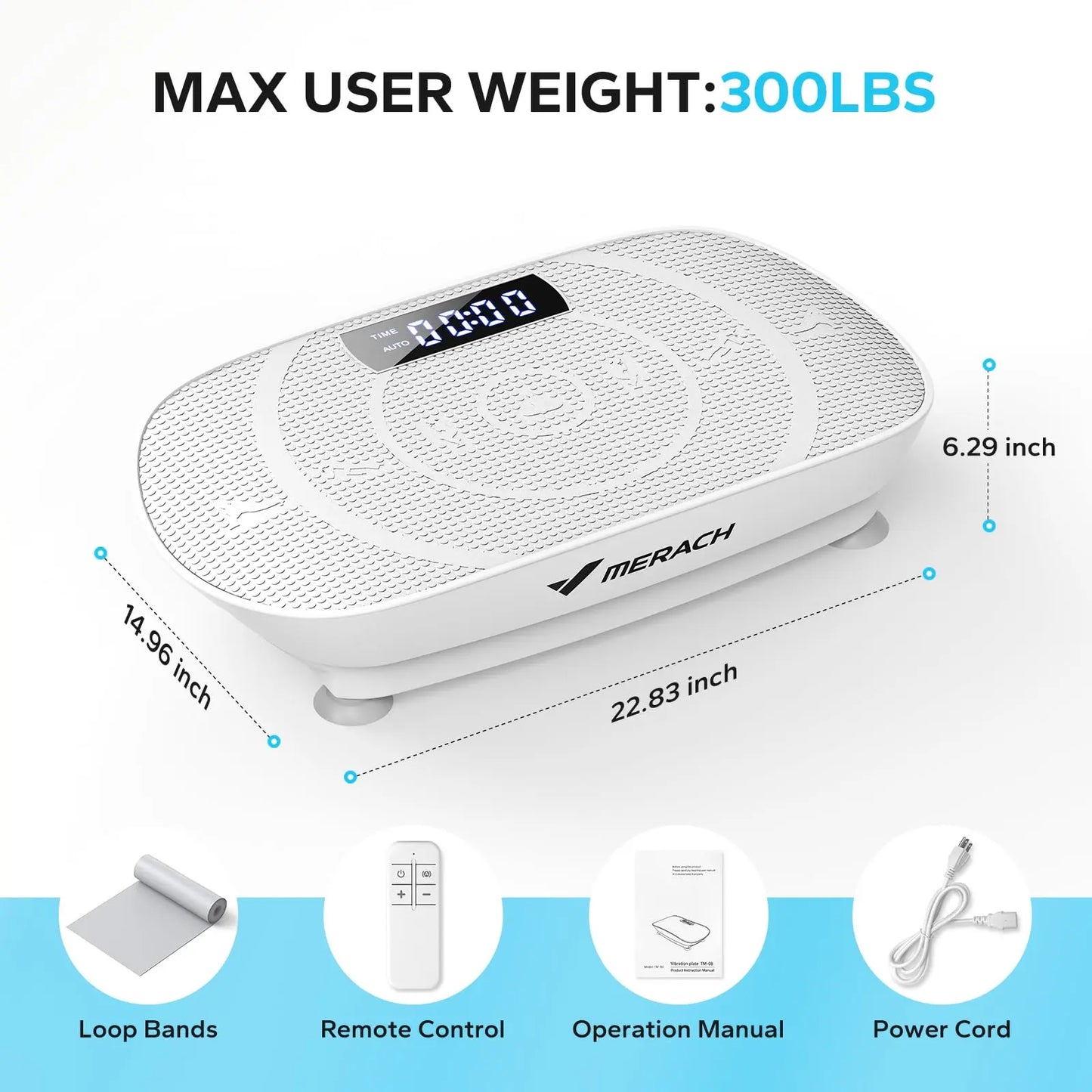 Merach Whole Body Vibration Plate Exercise Machine Power Vibrate Fitness Platform for Weight Loss and Shaping Grey