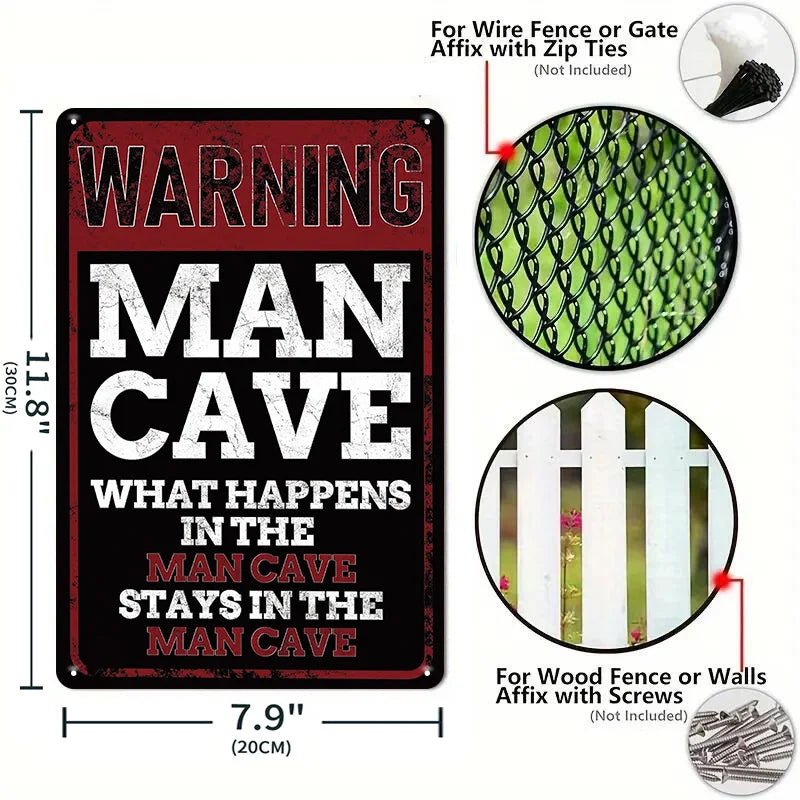 6pcs Funny Metal Tin Sign – Sarcasm Signs Humorous Quote Sign, Wall Art for Man Caves, Home Offices, Pubs, Clubs, Bars,8x12in