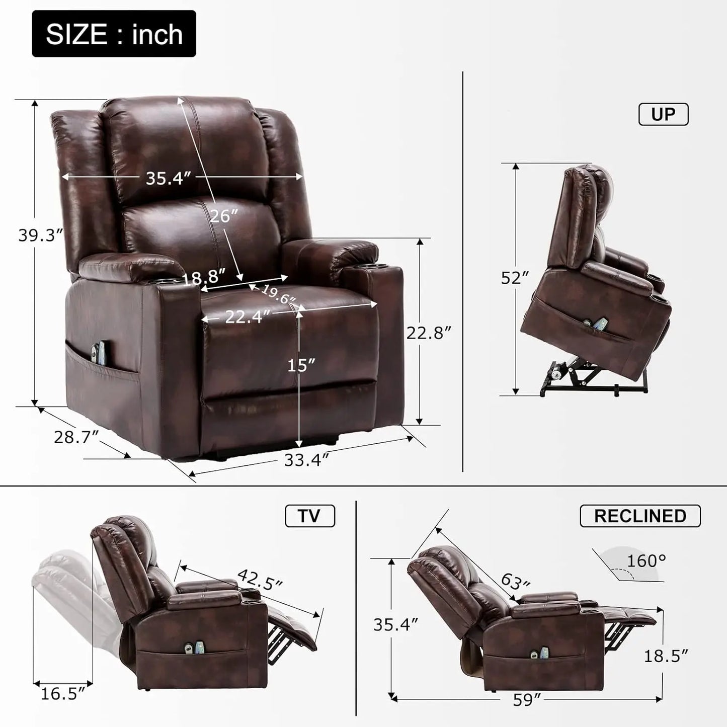 Comhoma Power Lift Recliner for Elderly with Heat Massage