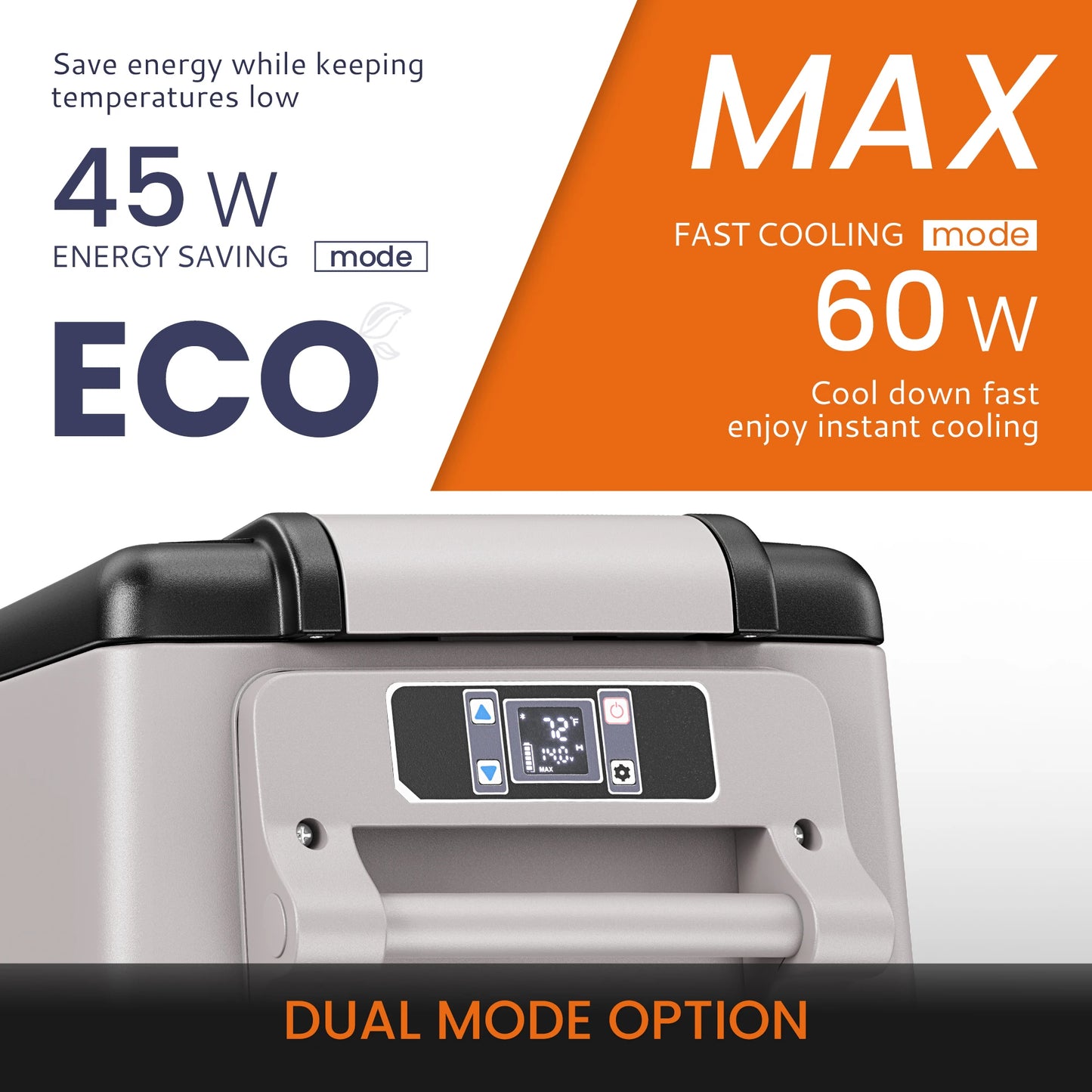 SIMZLIFE 55L Dual Zone Car Refrigerator 12/24V DC Portable Compressor Cooler Fridge Freezer for Camping Travel Truck