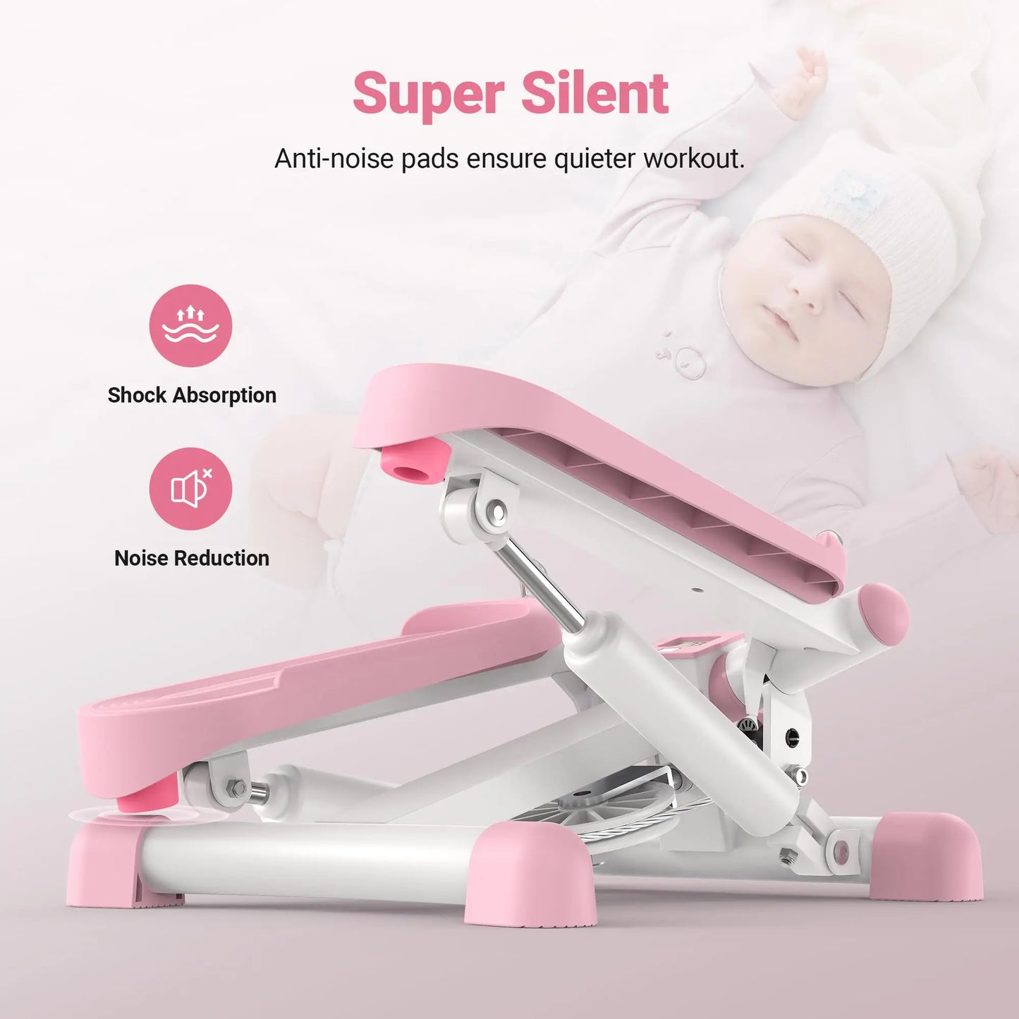 Merach Mini Stepper Black Twist Stair Stepper with Resistance Band 330 Pounds Capacity Fitness Equipment for Legs Muscles