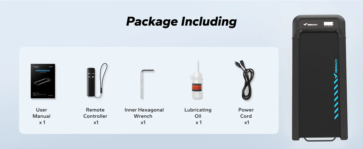 Merach Quiet Portable Walking Pad Under Desk Treadmill with Magnetic Remote Control and LED Display Home Gym Electric Treadmill Black T14