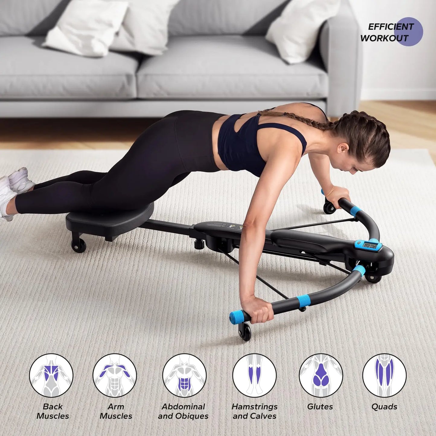 Merach Core Trainers Abdominal Exercise Machine Multifunctional Fitness Equipment for Home Gym Black Dragonfly Design