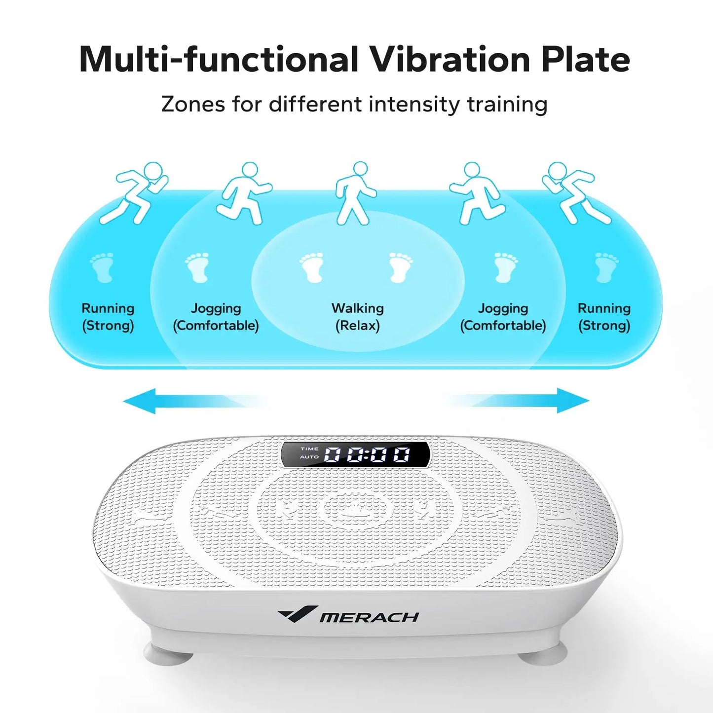 Merach Whole Body Vibration Plate Exercise Machine Power Vibrate Fitness Platform for Weight Loss and Shaping Grey