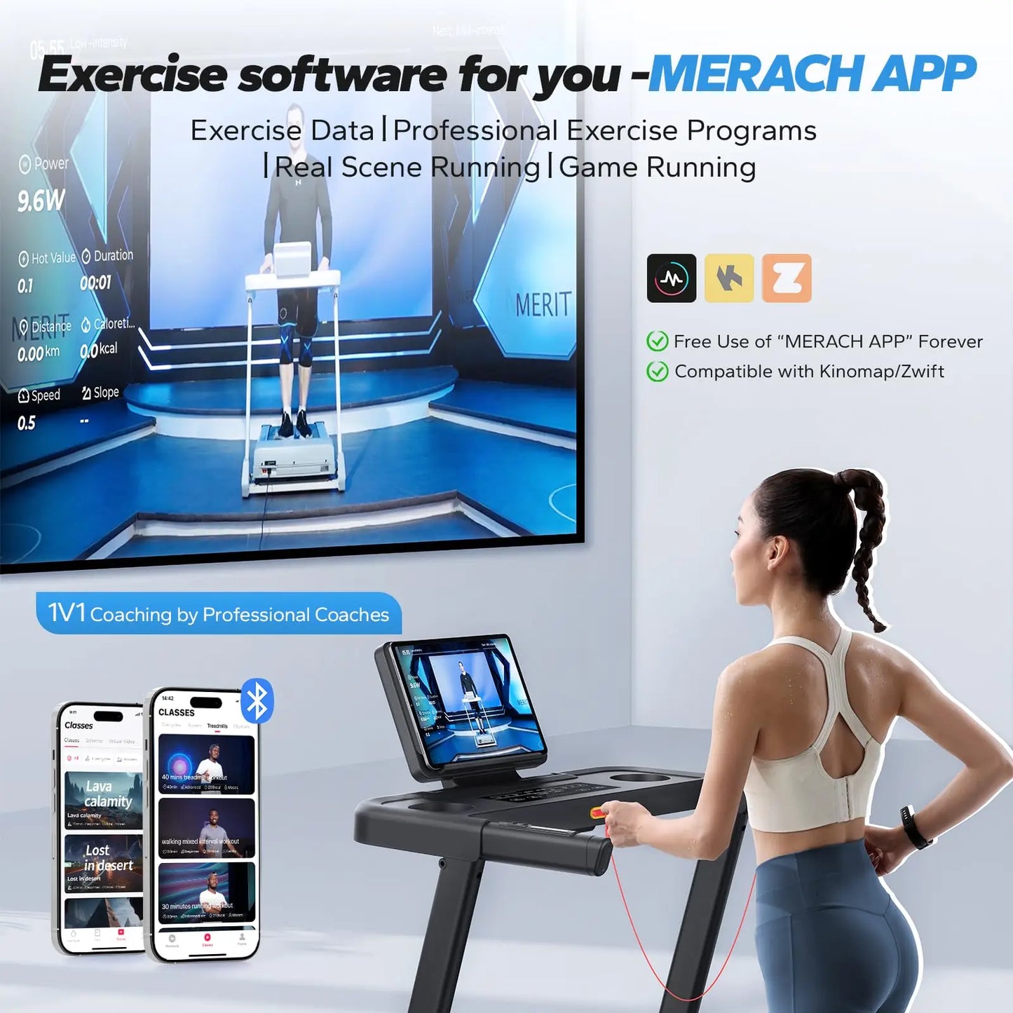 Merach Foldable Treadmill T12B1 Black Electric Home Use Multifunctional Double Deck Silicone Shock Cushion Heart Rate Monitoring