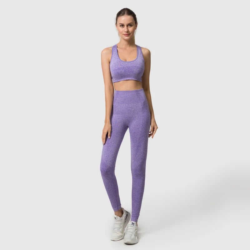 Heart And Home Shop Seamless Women Yoga Set Waist Leggings