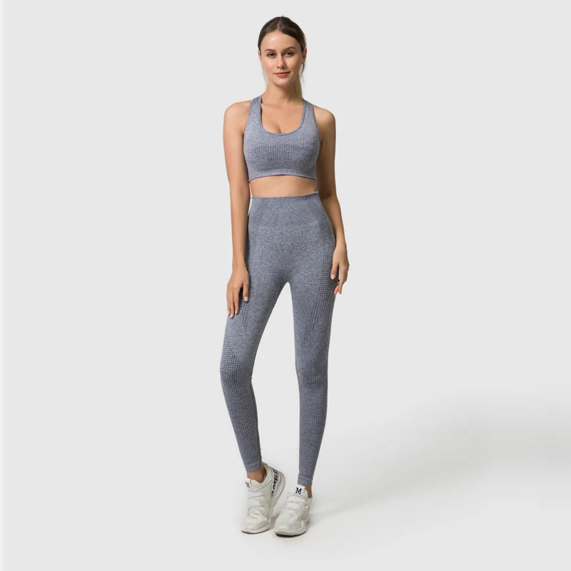 Heart And Home Shop Seamless Women Yoga Set Waist Leggings