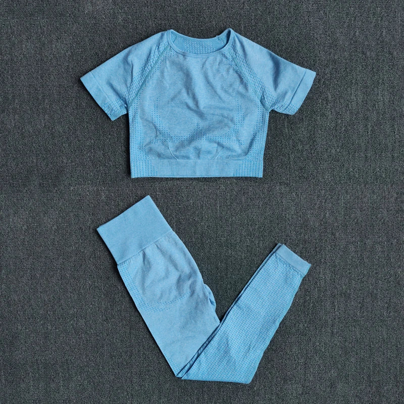 Heart And Home Shop Seamless Women Yoga Set Waist Leggings