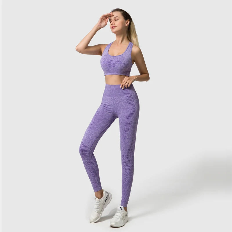 Heart And Home Shop Seamless Women Yoga Set Waist Leggings
