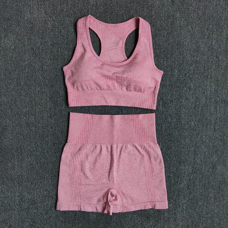 Heart And Home Shop Seamless Women Yoga Set Waist Leggings