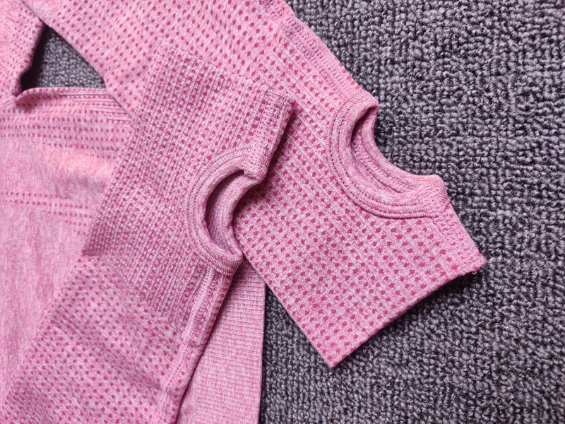 Wareballcn Seamless Yoga Set Crop Top High Waist Leggings