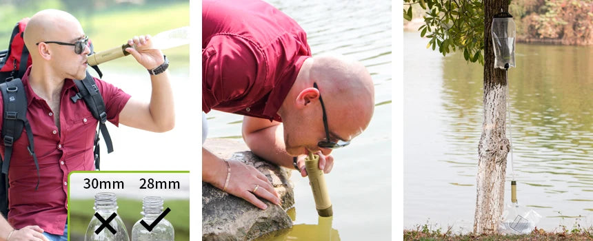 Miniwell Portable Water Filter 0.1 Micron UF Carbon Activated Coconut Shell Emergency Outdoor Camping Hiking Survival Filter