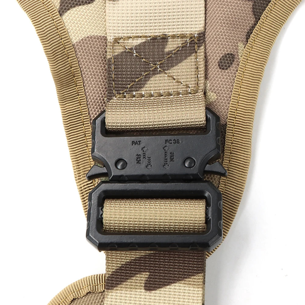 Military Dog Training Harness Collar Leash Set for Malinois Tactical Padded Quick Release Vest Harness with Patches Pet Accessories