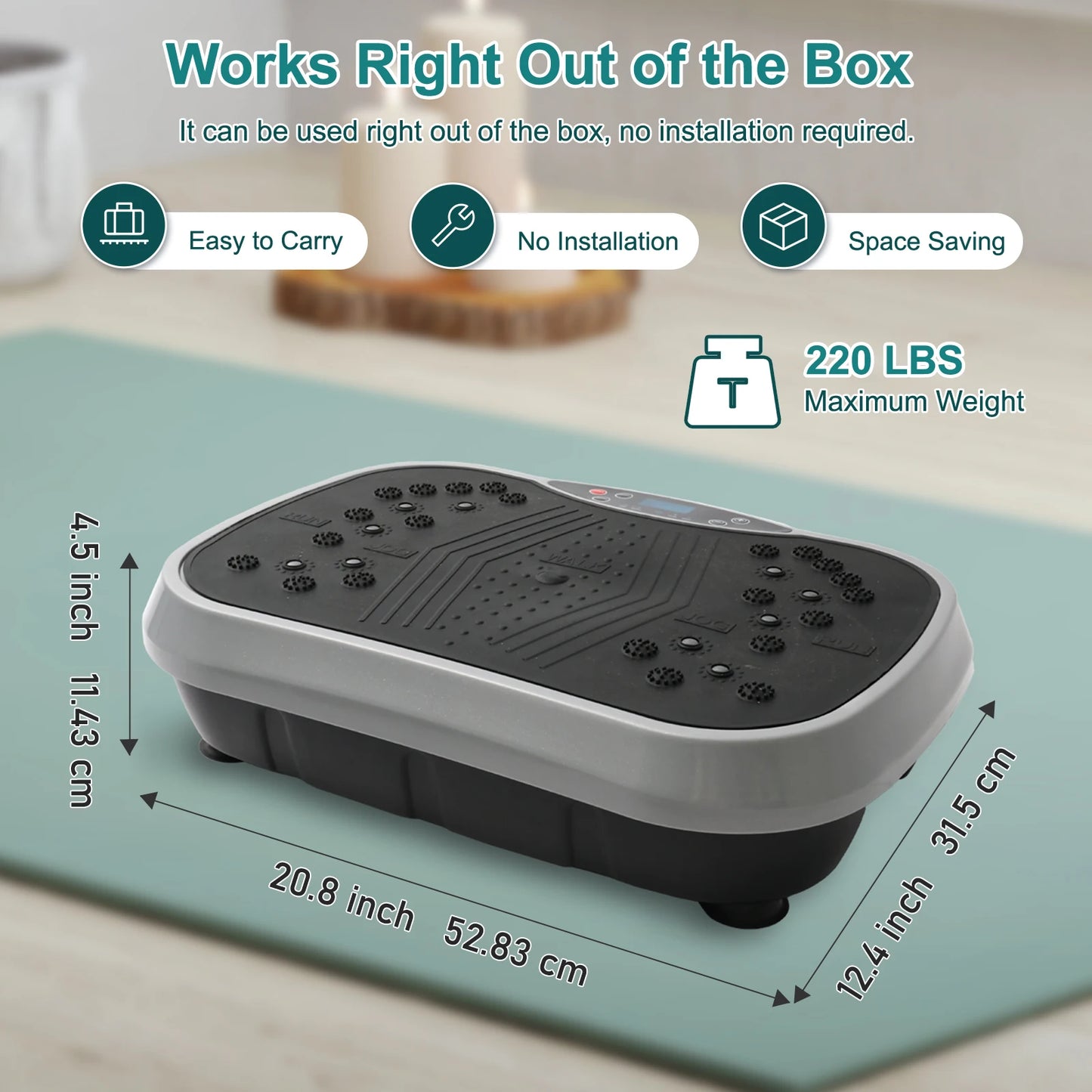 Portable Vibration Plate Exercise Machine for Home Fitness Fat Burning Whole Body Shaping Electric Muscle Massager