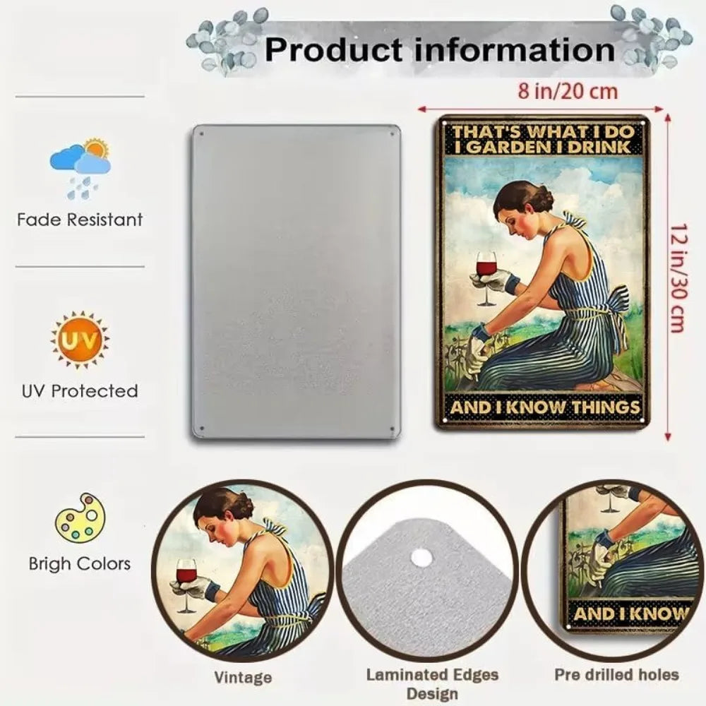 Hign Concerned Vintage Tin Garden Sign For Gardeners