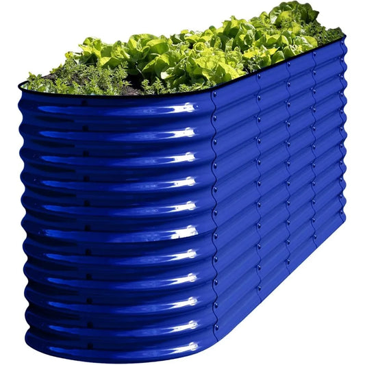 Olle Galvanized Raised Garden Beds 32" Tall Metal Plant Boxes