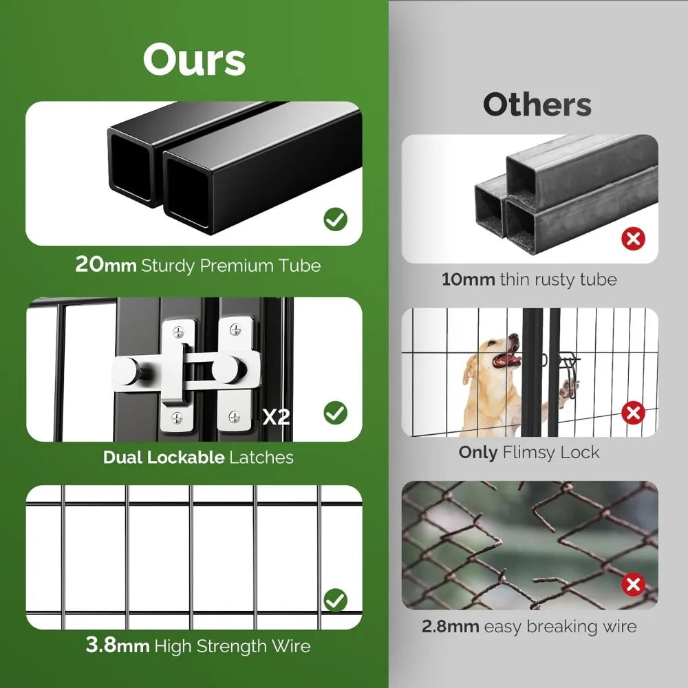 Outdoor Dog Kennel Outside Run with Doggy Door Roof 8x4x6