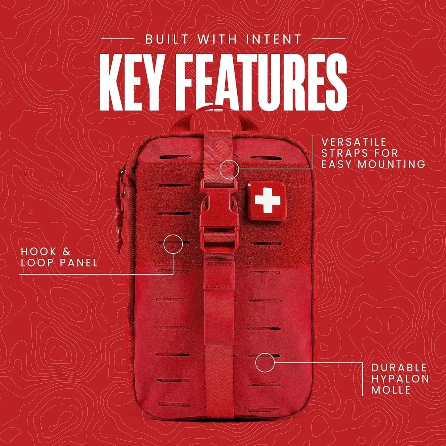 MyFAK Standard Ifak First Aid Kit - 132 Life Saving Trauma and Medical Items Eligible Survival Kit for Camping or Your Car - RED