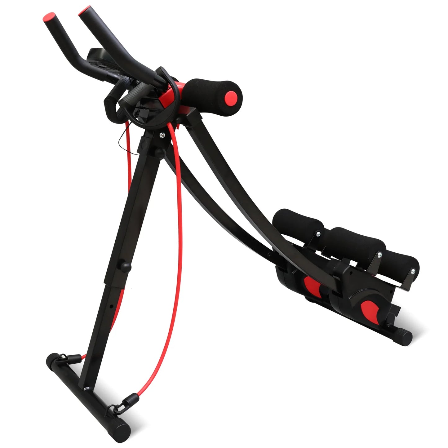 Adjustable Dual Track Ab Cruncher Fitness Machine Home Gym Equipment Waist Trainer Foldable Abdominal Roller 440 Pounds Capacity