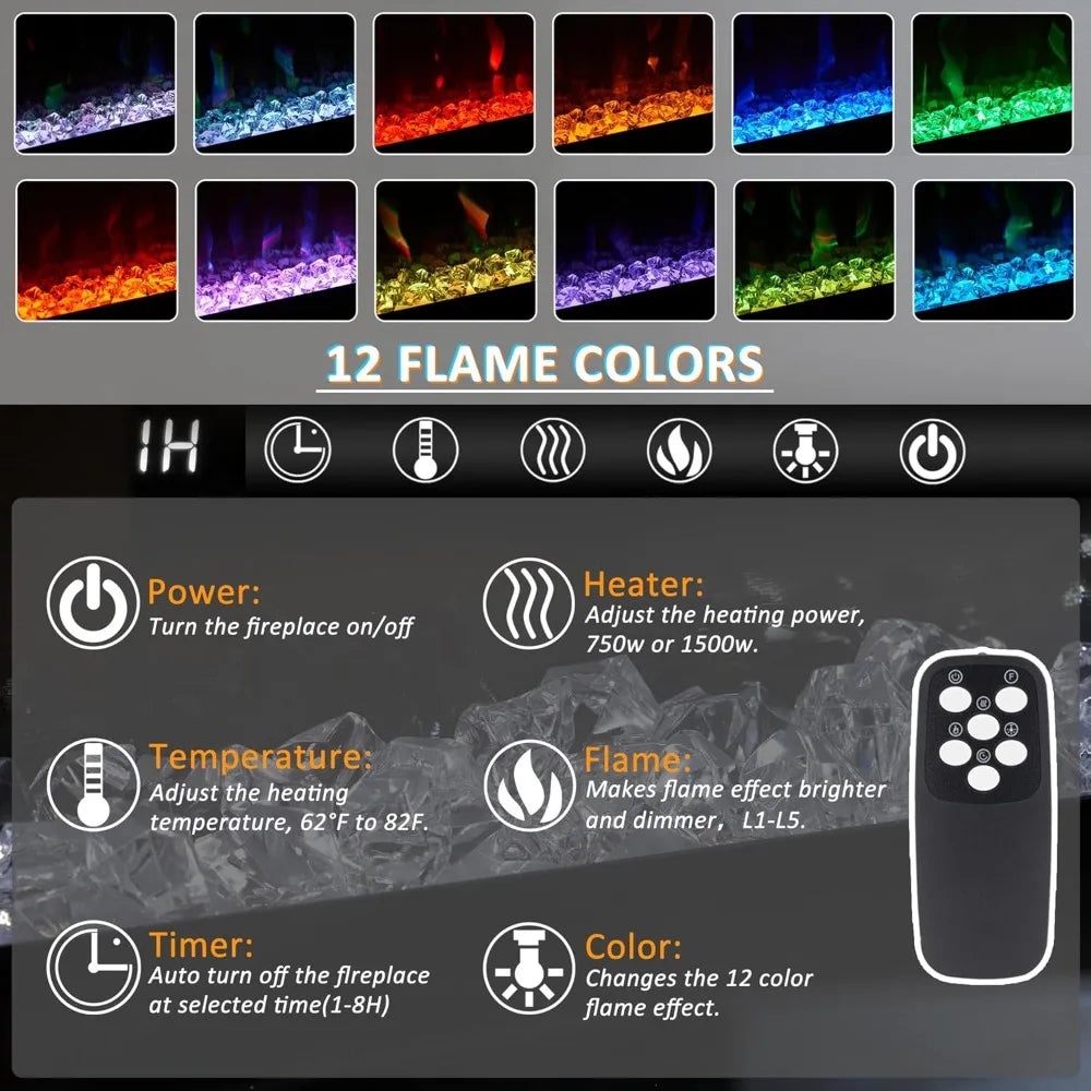 Hign-concerned Electric Fireplace TV Stand With LED Lights