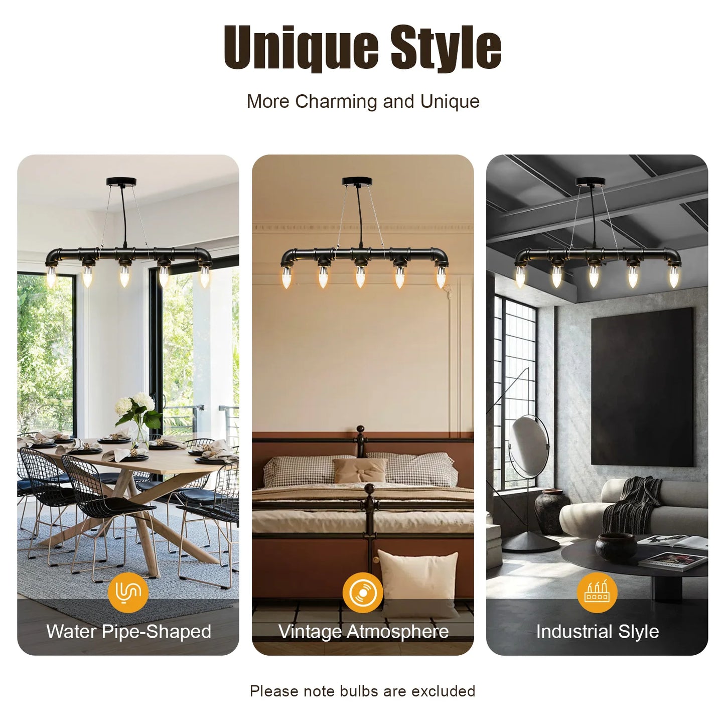 Chandelier Pendant Lamp Ceiling Light Fixture for Home Restaurant and Bar Decoration