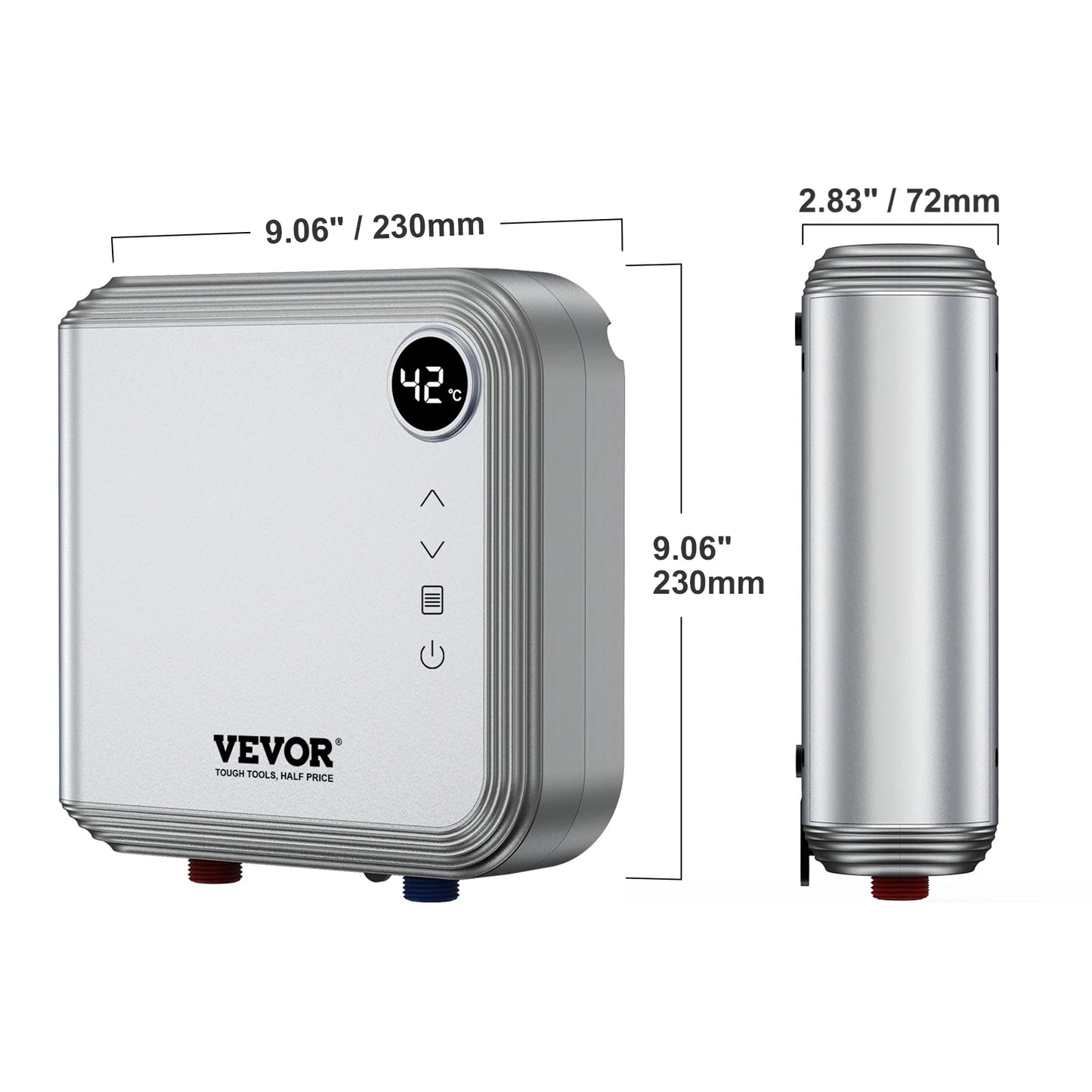 VEVOR 7KW Tankless Electric Water Heater On-Demand Instant under Sink Boiler for Kitchen Bathroom Faucet And Shower