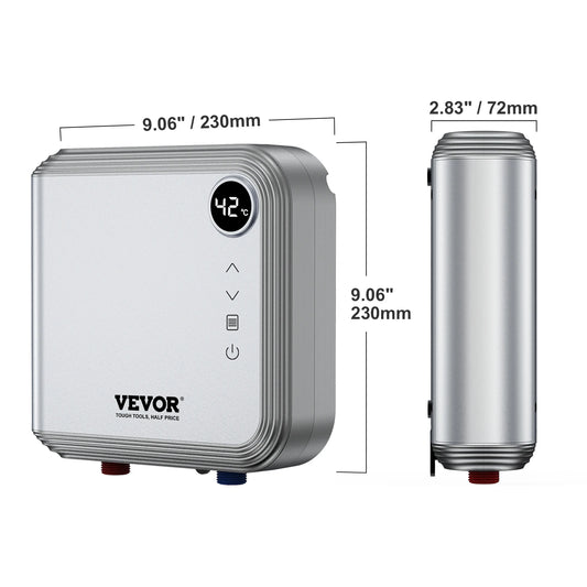 VEVOR 7KW Tankless Electric Water Heater On-Demand Instant under Sink Boiler for Kitchen Bathroom Faucet And Shower