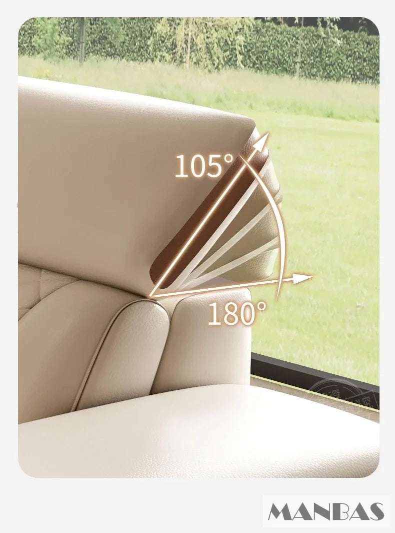 MINGDIBAO Premium Italian Genuine Leather Sofa Set with Bluetooth