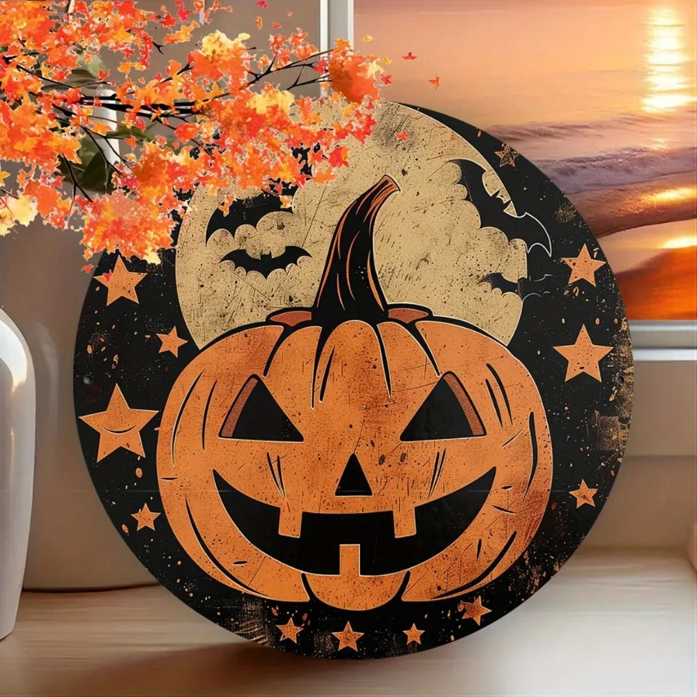LUXPUMPKINSASS "Pumpkin Sign" Premium Aluminum Art | Spooky Wit Decor for Galleries, Clubs & Halloween Aficionados