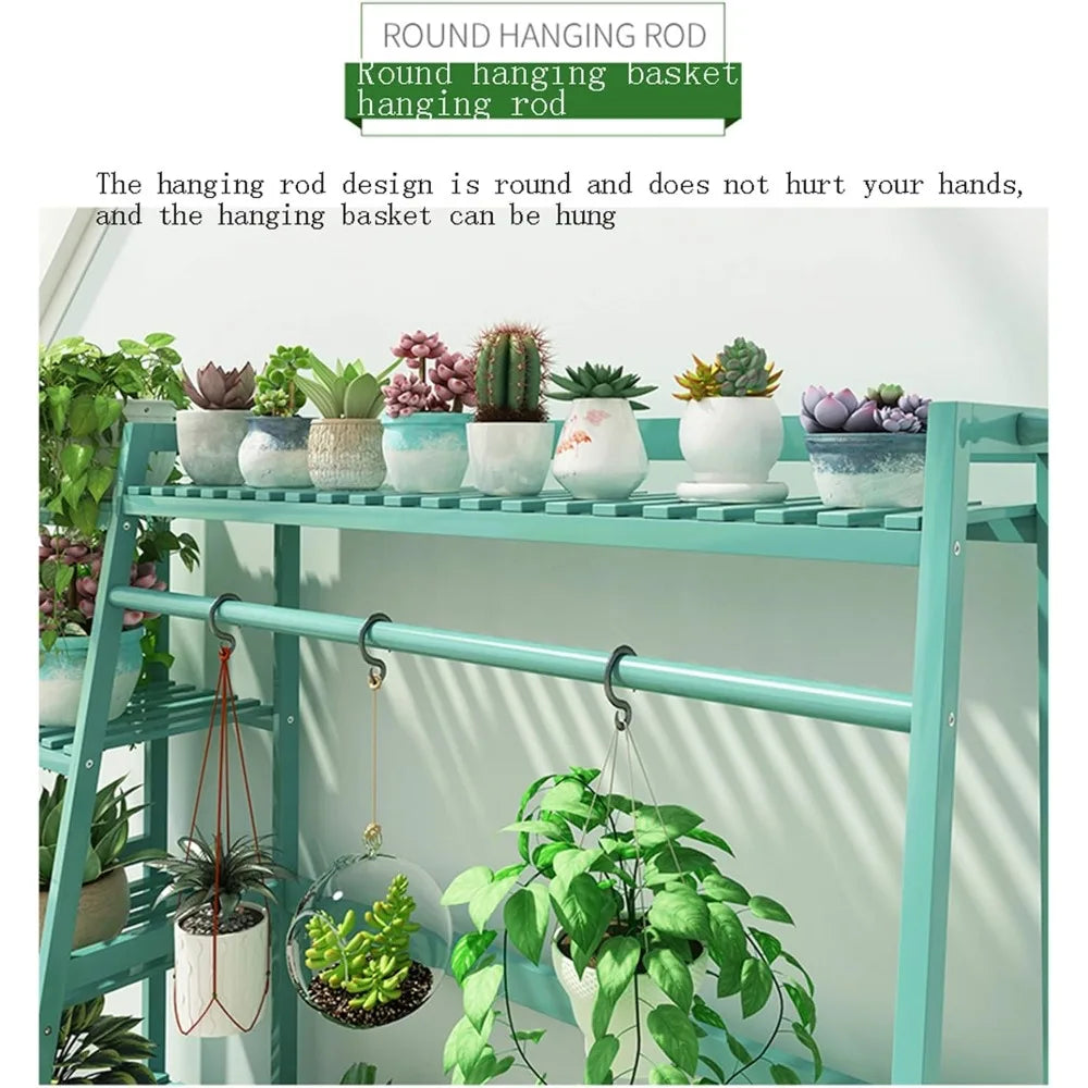 3 Tier Wooden Plant Stand Shelf Indoor Outdoor Flower Rack Holder for Multiple Pots and Succulents Display Garden Bracket Shelf