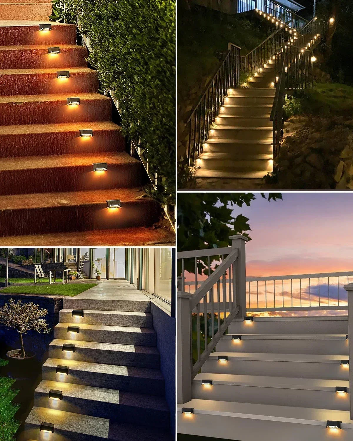 16-Pack Outdoor Solar Deck Lamp For Outdoor Stairs, Steps, Fences, Yards, Patios And Paths LED Light (Warm White)