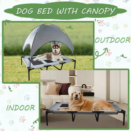 ShanghaiHign Elevated Dog Bed Canopy Outdoor Indoor Use
