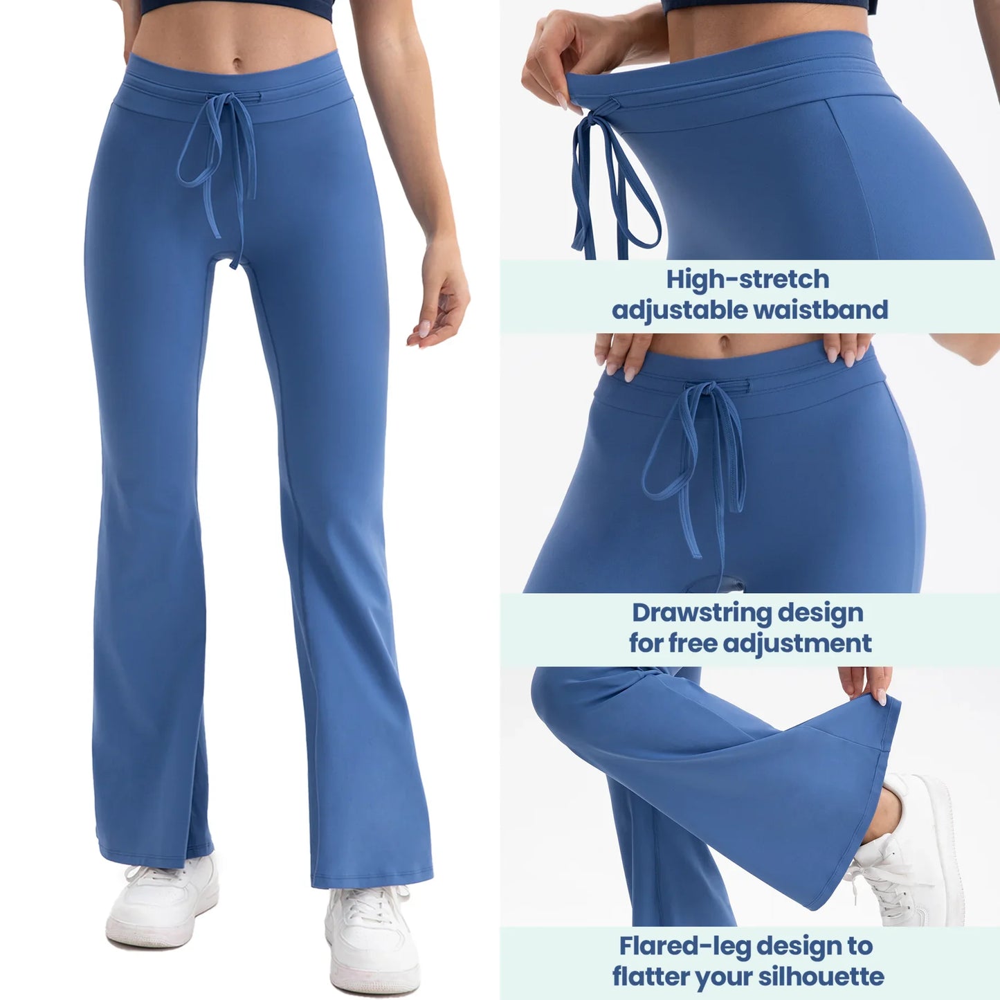 Heart And Home Yoga Flare Leg Pants Set Breathable Flex