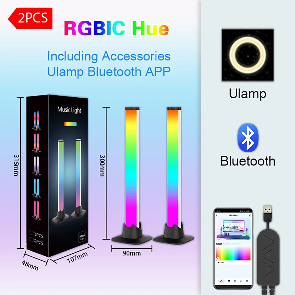 LED Atmosphere lights Wiscolor WIFI RGB Bluetooth Connection Lntelligent Software Control Desktop Game Light Decorative Light