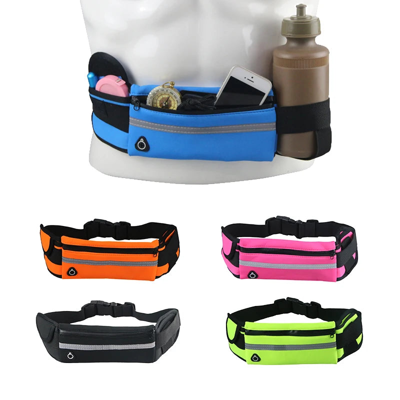 20PCS Unisex Sports Waist Bag for Outdoor Riding Running Polyester Storage Pouch with Card Slot and Headphone Hole