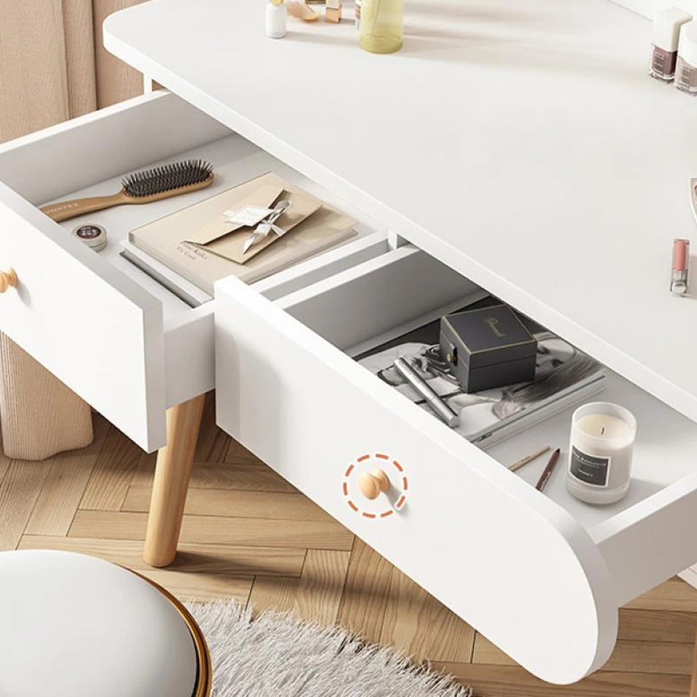 General Vanity Table With Detachable Mirror And Storage