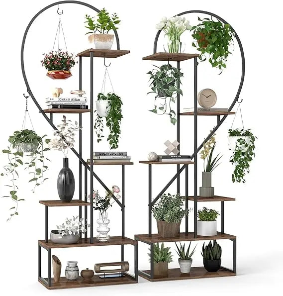 Giantex 6 Tier Tall Metal Plant Stand With Heart Shelves